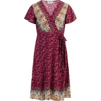 Usha Vestido verde / baga / laranja / branco