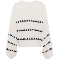 Faina Pullover preto / branco lã