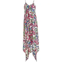 IZIA Vestido de verão azul / verde / rosa / branco