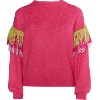 IZIA Pullover cinzento claro / lima / magenta