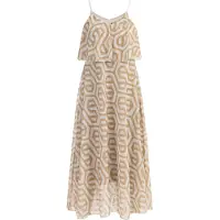 Faina Vestido de verão camurça / ouro / branco