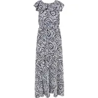 IZIA Vestido de verão azul / preto / branco