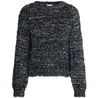 Usha Pullover 'Lurea' cinzento / mosqueado preto / branco
