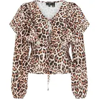 Faina Blusa castanho ferrugento / preto / branco