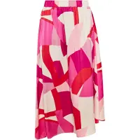 Faina Saia ecru / rosa / magenta / vermelho sangue