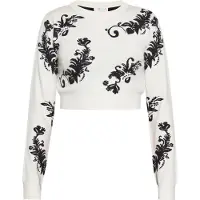 IZIA Pullover preto / branco lã