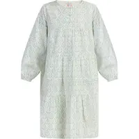 IZIA Vestido turquesa / ouro / branco natural