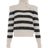 Faina Pullover preto / branco lã
