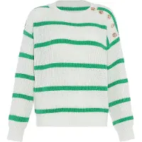 Faina Pullover verde / branco