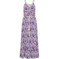 IZIA Vestido de verão creme / azul / turquesa / laranja