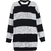 Faina Pullover preto / prata / branco