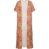 Usha Kimono azul claro / amarelo escuro / vermelho florescente / vermelho escuro