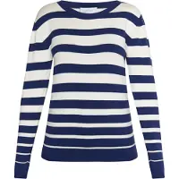 Usha Pullover 'Fenia' azul escuro / branco