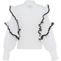 Faina Pullover preto / branco lã