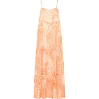 IZIA Vestido de verão laranja pastel / branco