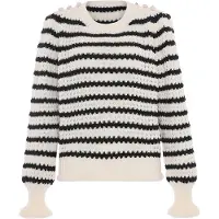 Faina Pullover preto / branco lã
