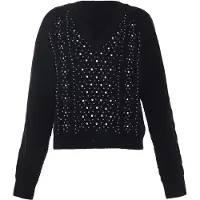 Faina Pullover azul / petróleo / preto / prata