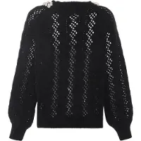 Faina Pullover preto / branco pérola