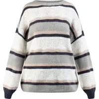 Usha Pullover 'Carnea' bege / navy / cinzento / branco