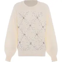 Faina Pullover prata / branco / branco lã