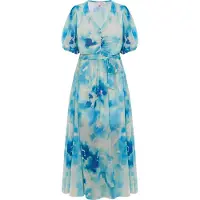 IZIA Vestido creme / turquesa / azure / azul céu
