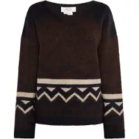 Usha Pullover 'Rakata' areia / castanho escuro