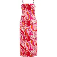 IZIA Vestido de verão laranja / cor-de-rosa / vermelho