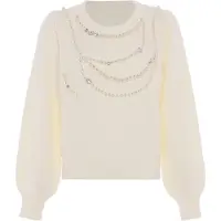 Faina Pullover prata / branco pérola / branco lã