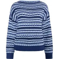 IZIA Pullover azul / branco