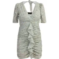 Faina Vestido areia / azul pombo / verde pastel / branco