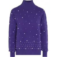Faina Pullover roxo escuro / branco pérola