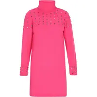 Faina Vestido de malha azul real / fúcsia / vermelho claro / prata