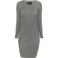 Faina Vestido de malha acinzentado