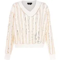 Faina Pullover ouro / ouro rosa / branco lã