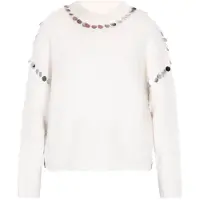 IZIA Pullover prata / branco lã