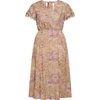 Usha Vestido de verão castanho claro / lilás / offwhite