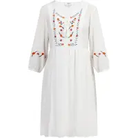 Usha Vestido jade / laranja / vermelho / branco