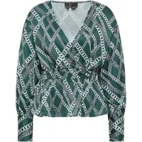 Faina Blusa esmeralda / preto / branco