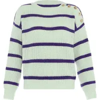 Faina Pullover roxo escuro / branco lã