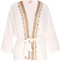 IZIA Kimono bege / branco