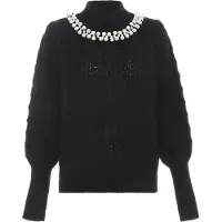 Faina Pullover preto / branco pérola