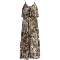 Faina Vestido de verão camelo / preto / branco