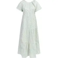 IZIA Vestido de verão turquesa / amarelo / branco