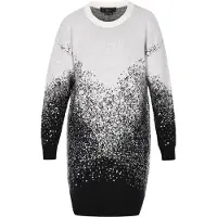 Faina Vestido de malha preto / prata / branco