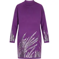 Faina Vestido de malha roxo escuro / prata