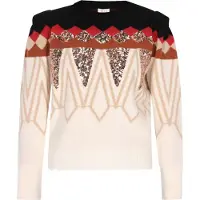 IZIA Pullover bege claro / ouro / vermelho / preto