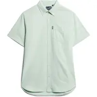 Superdry para homem. M4010623A Camisa oxford verde de manga curta (M), Casual, Algodão