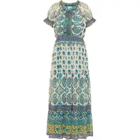 Usha Vestido mistura de cores / branco
