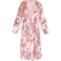 IZIA Kimono bege / azul claro / castanho / rosa