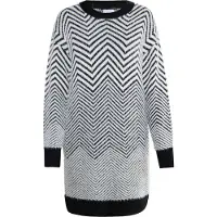Usha Vestido de malha 'Vanne' preto / branco